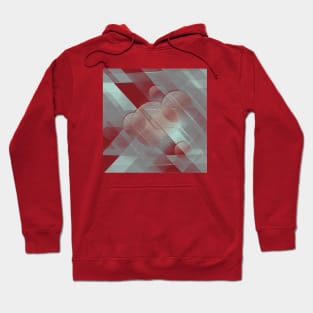 Red Abstract leather Hoodie